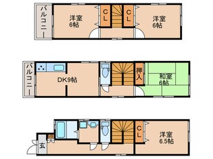 下京　布屋町貸家の物件間取画像